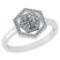 Certified 0.69 Ctw Diamond 14k White Gold Halo Ring