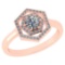 Certified 0.69 Ctw Diamond 14k Rose Gold Halo Ring