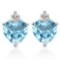 1.35 CARAT SKY BLUE TOPAZ 10K SOLID WHITE GOLD HEART SHAPE EARRING WITH 0.03 CTW DIAMOND