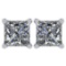 Certified 2.00 Ctw Diamond 14K White Gold Stud Earring Made In USA