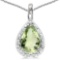 0.36 CARAT GREEN AMETHYST & CZ 14KT SOLID WHITE GOLD PENDANT