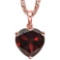 0.79 CARAT GARNET 10K SOLID RED GOLD HEART SHAPE PENDANT