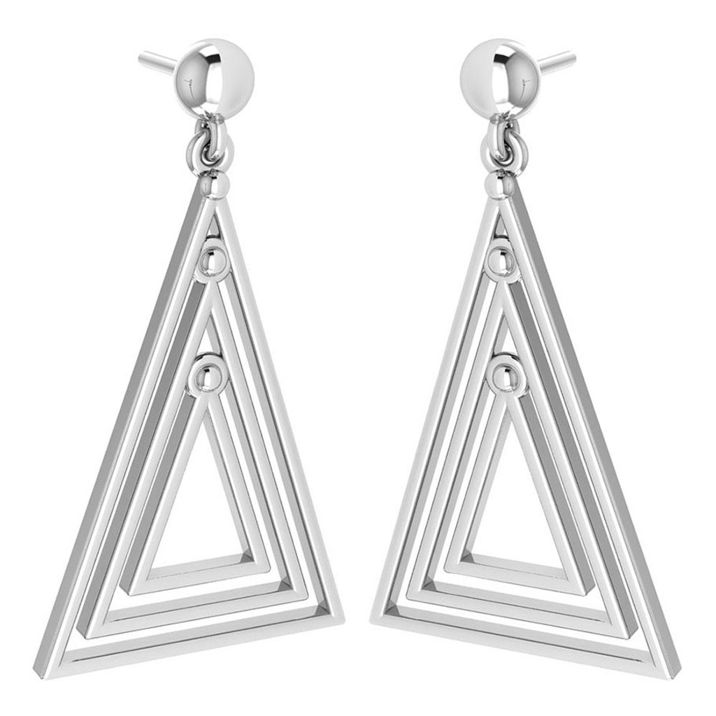 Gold MADE IN ITALY Styles Stud Earrings For beautiful ladies 14k White Gold MADE IN ITALY