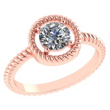 Certified 1.00 Ctw Diamond 14k Rose Gold Ring (VS/SI1)