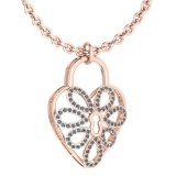 Certified 0.47 Ctw Diamond VS/SI1 Necklace 14K Rose Gold