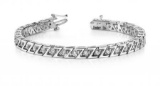 14KT WHITE GOLD 1 CTW G-H VS2/SI1 Z LINK DIAMOND TENNIS BRACELET