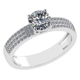 Certified 0.97 Ctw Diamond 14k White Gold Ring (VS/SI1)