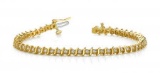 14KT YELLOW GOLD 1 CTW G-H VS2/SI1 CLASSIC ILLUSION S DIAMOND TENNIS BRACELET