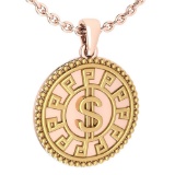 New American And European Style Gold MADE IN ITALY Coins Charms Necklace 14k Yellow And Rose Gold MA