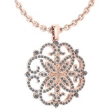 Certified 1.13 Ctw Diamond VS/SI1 Necklace For 14K Rose Gold