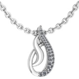 Certified 0.21 Ctw Diamond VS/SI1 Necklace 18K White Gold Made In USA