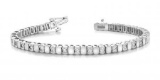 14KT WHITE GOLD 1 CTW G-H VS2/SI1 ALTERNATING BEZEL DIAMOND BRACELET