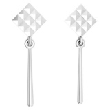 Gold MADE IN ITALY Styles Hangning Stud Earrings For beautiful ladies 14k White Gold MADE IN ITALY