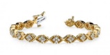 14KT YELLOW GOLD 2 CTW G-H VS2/SI1 X PATTERN DIAMOND BRACELET