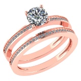 Certified 0.73 Ctw Diamond 14k Rose Gold Ring (VS/SI1)