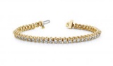 14K YELLOW GOLD 1 CTW G-H VS2/SI1 SCOOP LINK DIAMOND TENNIS BRACELET