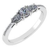 Certified 0.77 Ctw Diamond 14k White Gold Halo Ring