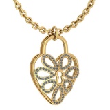 Certified 0.47 Ctw Diamond VS/SI1 Necklace 14K Yellow Gold