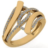 Certified 0.44 Ctw Diamond VS/SI1 Ring For 14K Yellow Gold