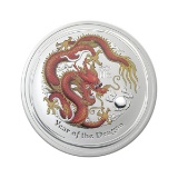 2012 Australia 1/2 oz Silver Lunar Dragon Colorized