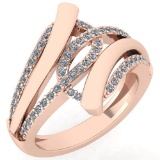 Certified 0.44 Ctw Diamond VS/SI1 Ring For 14K Rose Gold