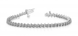 14KT WHITE GOLD 1 CTW G-H VS2/SI1 CLASSIC ILLUSION S DIAMOND TENNIS BRACELET