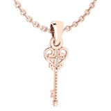 Gold Key Necklace 14K Rose Gold Made In Italy