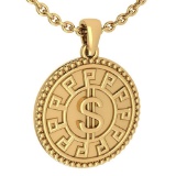 New American And European Style Gold MADE IN ITALY Coins Charms Necklace 14k Yellow Gold MADE IN ITA