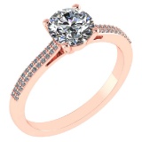 Certified 1.37 Ctw Diamond 14k Rose Gold Halo Ring Made In USA