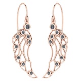 Certified 0.44 Ctw Diamond VS/SI1 Wire Hook Earrings 18K Rose Gold Made In USA