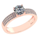 Certified 0.97 Ctw Diamond 14k Rose Gold Ring (VS/SI1)