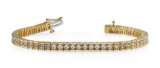 14KT YELLOW GOLD 2 CTW G-H VS2/SI1 BOX LINK DIAMOND TENNIS BRACELET