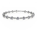 14K WHITE GOLD 4 CTW J-L SI1/SI2 DIAMOND AND CHAIN LINK BRACELET