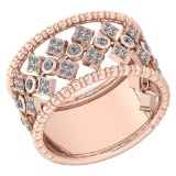 Certified 0.58 Ctw Diamond Ladies Fashion Engagement 14k Rose Gold MADE IN USA Halo Ring MADE IN USA