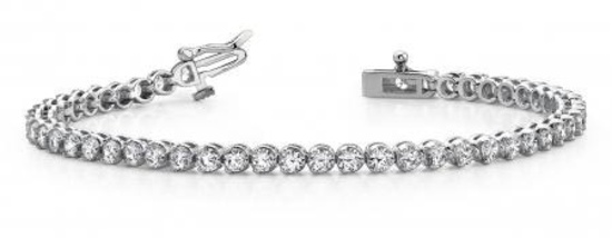 14K WHITE GOLD 2 CTW G-H VS2/SI1 ROUND PRONG SET DIAMOND TENNIS BRACELET