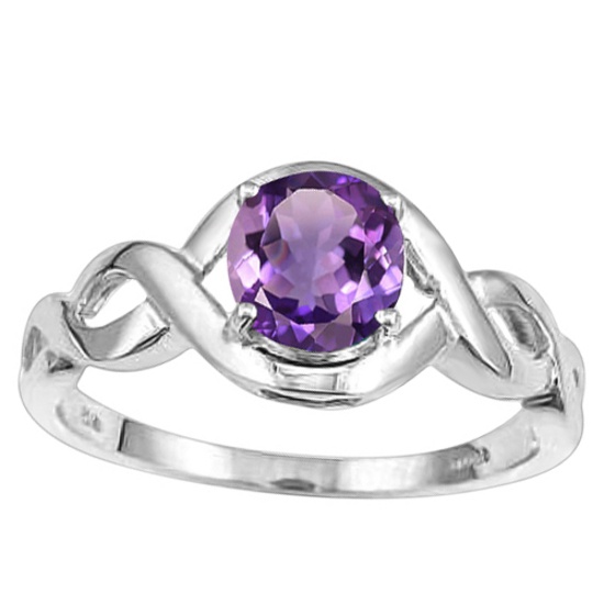 1.03 CT AMETHYST 10KT SOLID WHITE GOLD RING