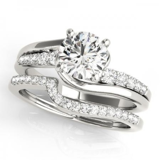 CERTIFIED PLATINUM 1.31 CTW G-H/VS-SI1 DIAMOND BRIDAL SET