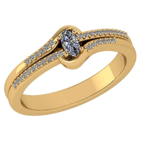 0.29 Ctw Diamond 14k Yellow Gold Halo Ring