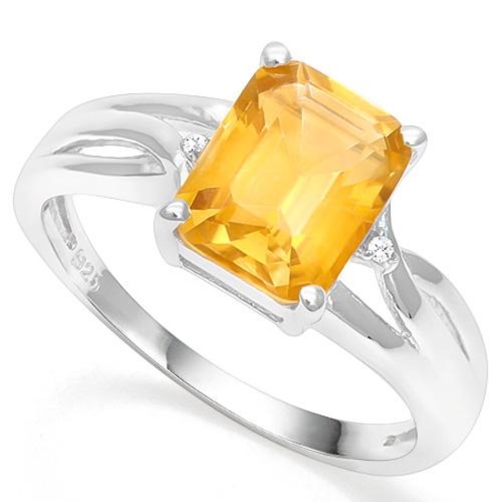 .925 STERLING SILVER 2.04 CTW DARK CITRINE & DIAMOND COCKTAIL RING