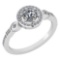 Certified 0.65 Ctw Diamond 14k White Gold Halo Ring