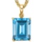 1.2 CTW SKY BLUE TOPAZ 10K SOLID YELLOW GOLD OCTWAGON SHAPE PENDANT