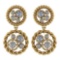 Certified 1.74 Ctw Diamond 14K Yellow Gold Halo Stud Earrings