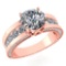 Certified 2.23 Ctw Diamond Wedding/Engagement 14K Rose Gold Halo Ring