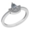 Certified 0.64 Ctw Diamond 14k White Gold Ring VS/SI1