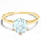 0.63 CT AQUAMARINE 10KT SOLID YELLOW GOLD RING