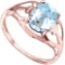 2.07 CT SKY BLUE TOPAZ 10KT SOLID RED GOLD RING