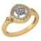 Certified 0.59 Ctw Diamond 14K Yellow Gold Promise Ring