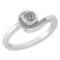 Certified 0.31 Ctw Diamond 14K White Gold Halo Ring