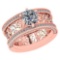 Certified 1.81 Ctw Diamond Wedding/Engagement 14K Rose Gold Halo Ring