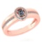 Certified 0.35 Ctw Diamond 14K Rose Gold Halo Ring